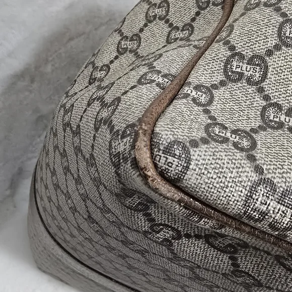 GUCCI GG Plus Canvas Boston Bag PVC Leather Beige - Picture 6 of 16